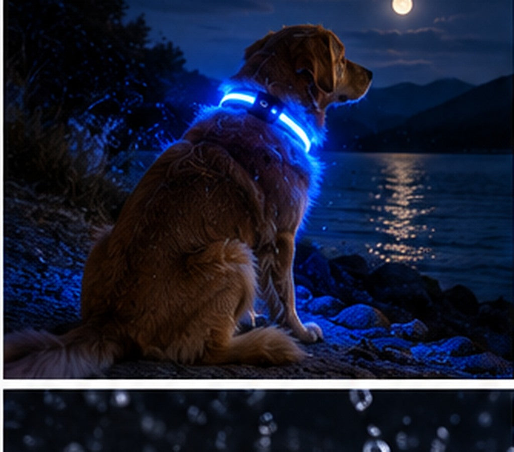 SafeLaisse chien collier bleu lac nuit